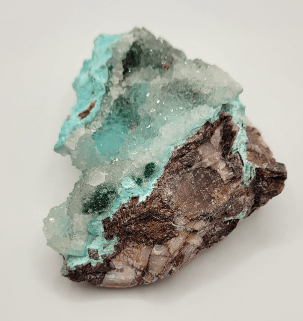 Druzy Quartz over Chrysocolla with Hemimorphite and Malachite - True West Outdoors