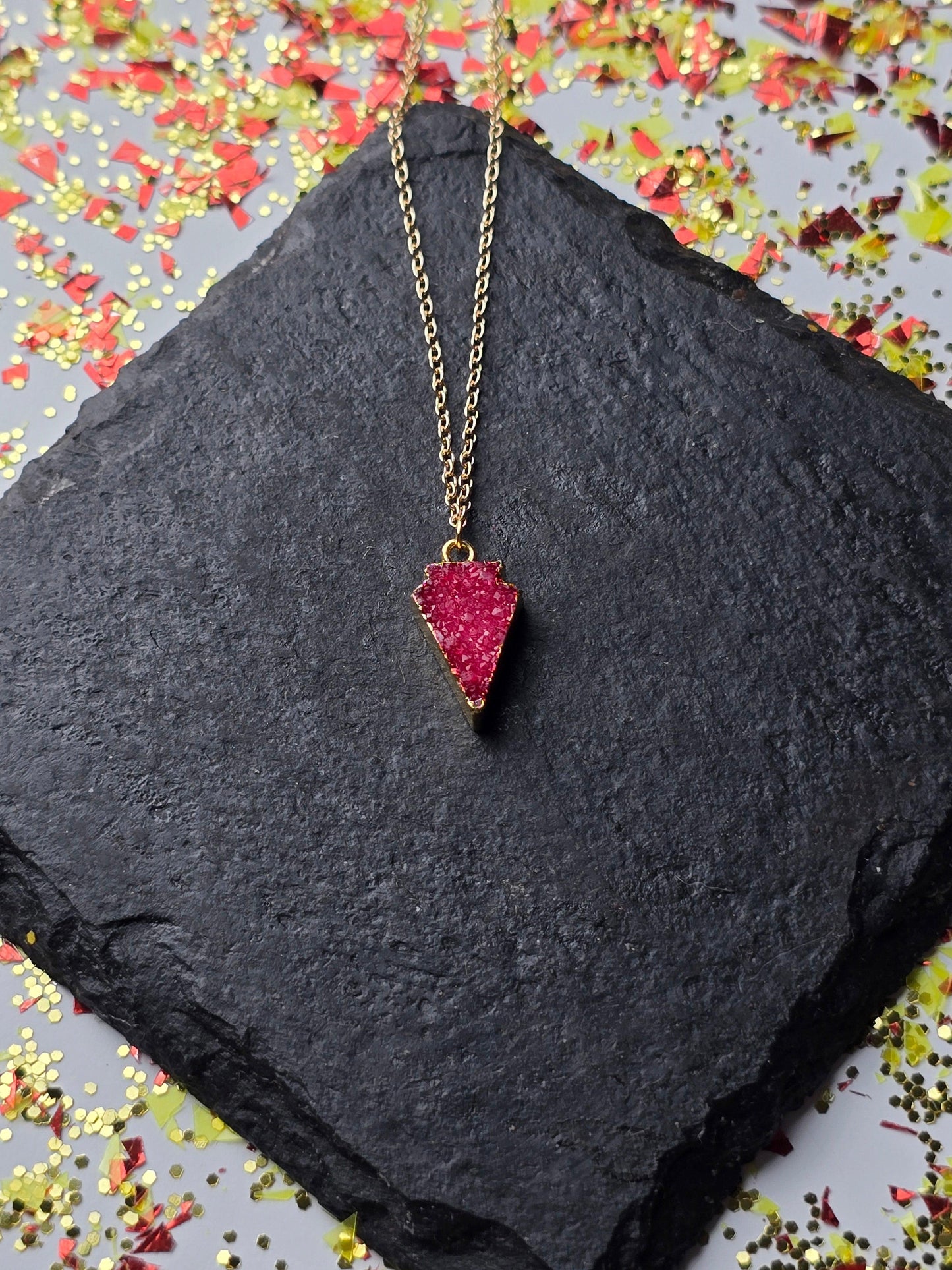 Mini Arrowhead Quartz Druzy Necklace - True West Outdoors