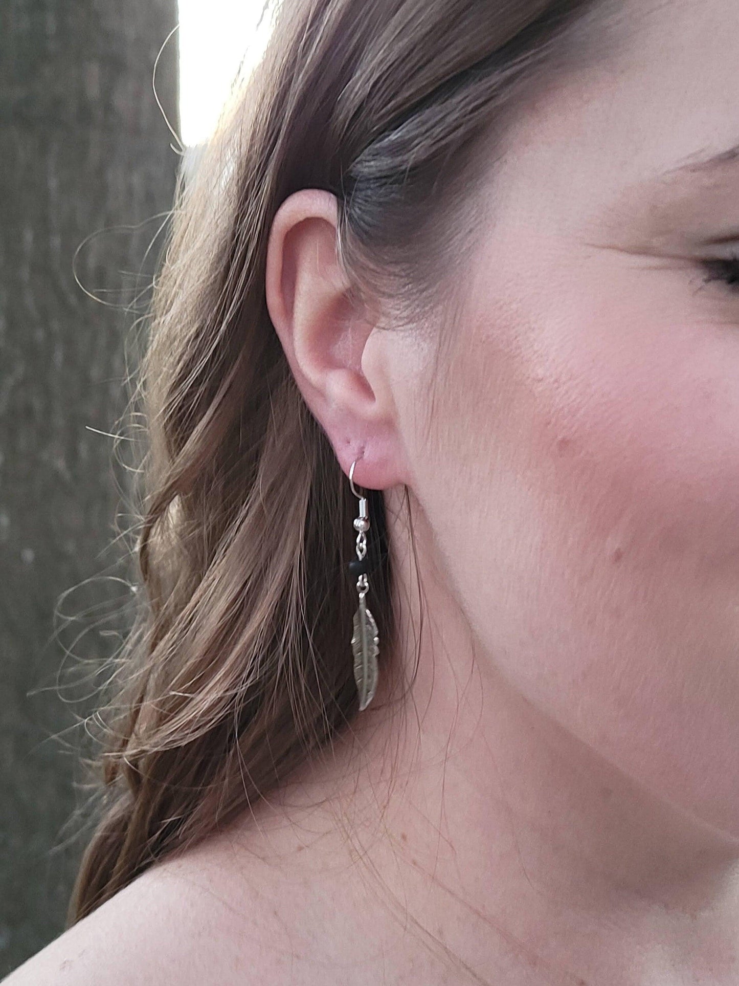 Silver Feather Earrings - Silver Plated - True West Outdoors
