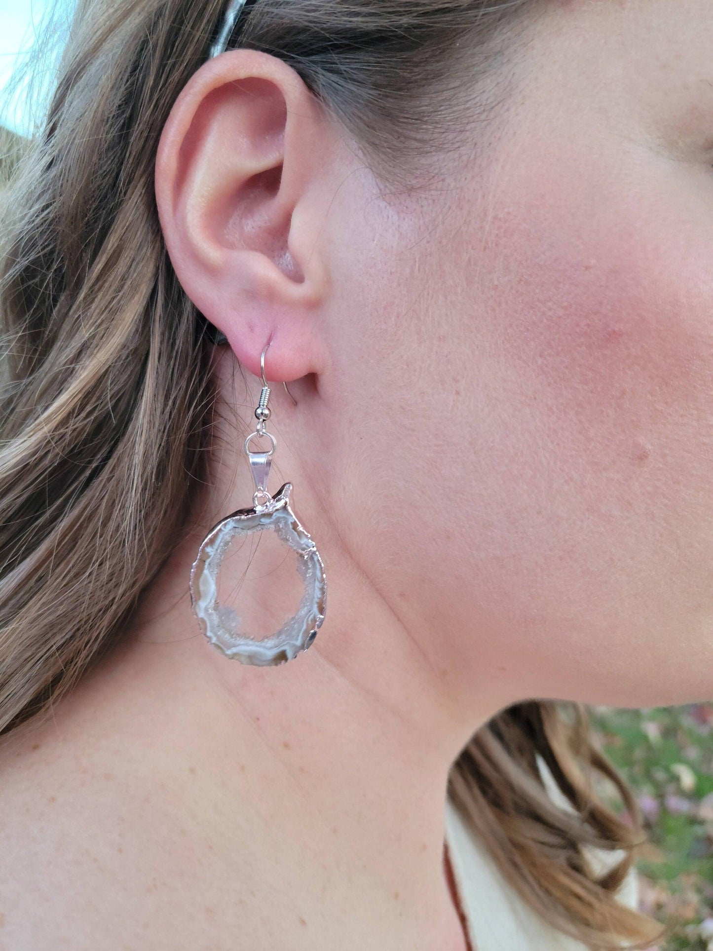 Agate Slice Earrings - Druzy Earrings - Gemstone Earrings - True West Outdoors