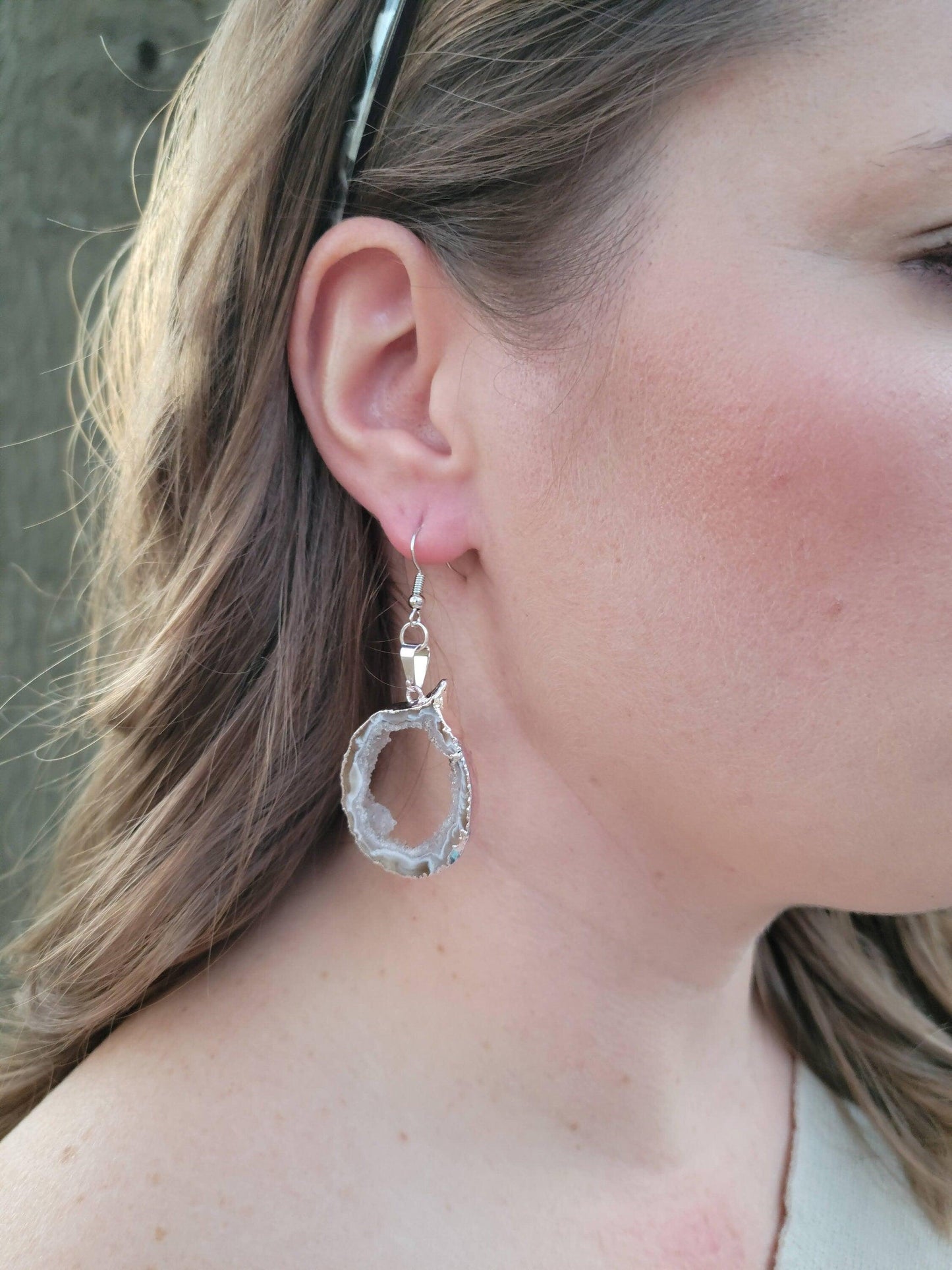 Agate Slice Earrings - Druzy Earrings - Gemstone Earrings - True West Outdoors