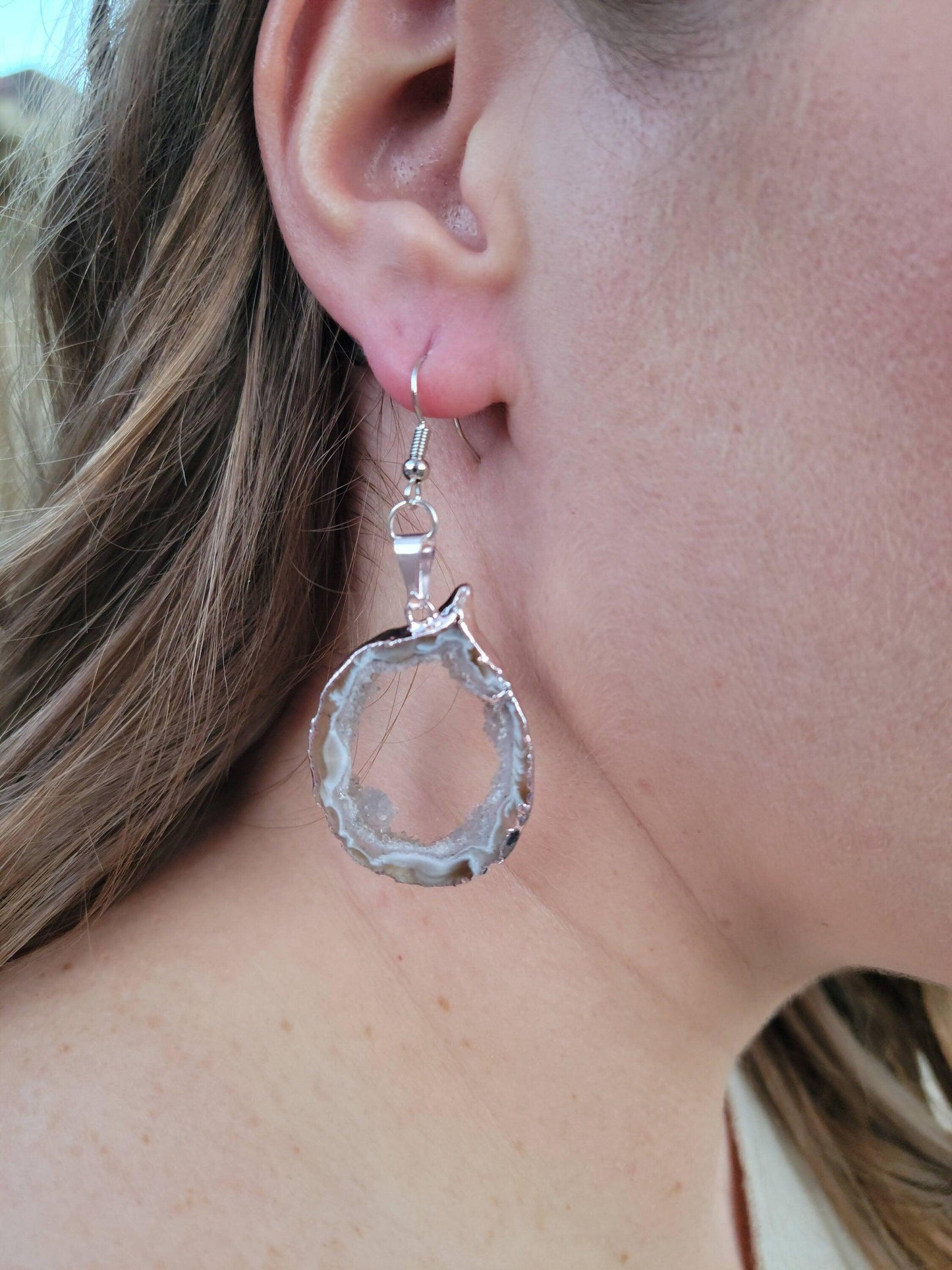 Agate Slice Earrings - Druzy Earrings - Gemstone Earrings - True West Outdoors