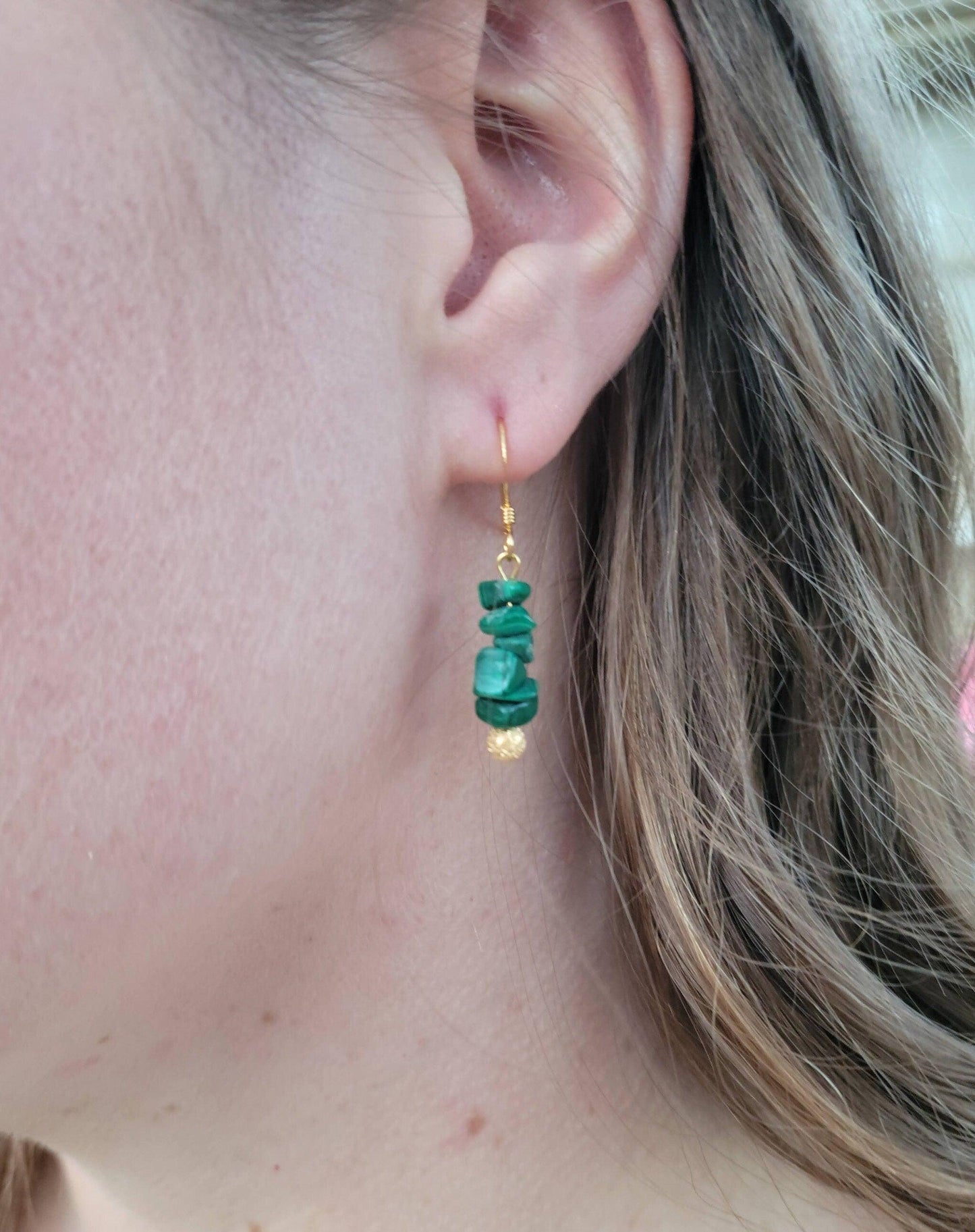 Malachite Earrings - Gold - True West Outdoors