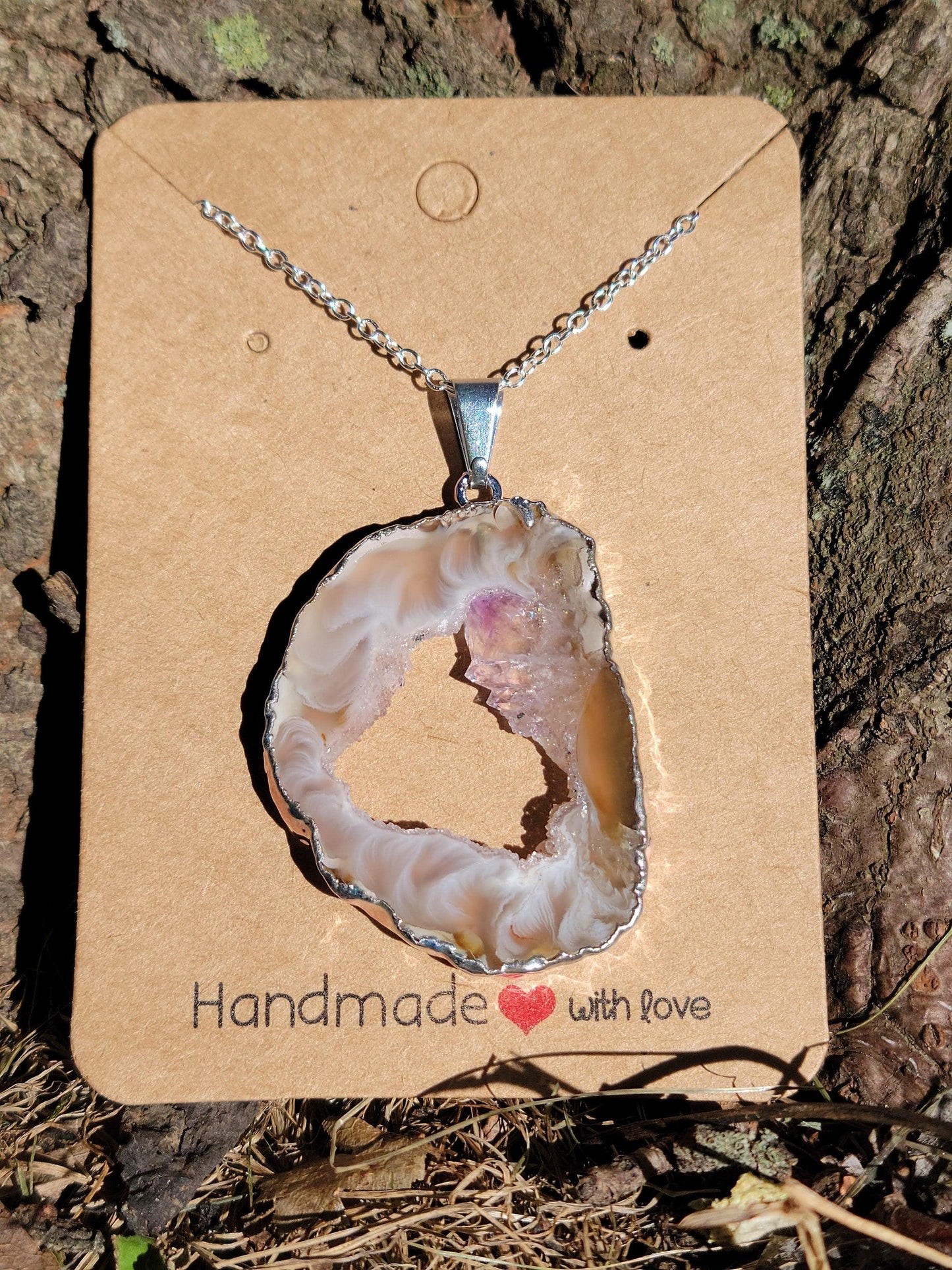 Agate Slice Necklace with Druzy - True West Outdoors