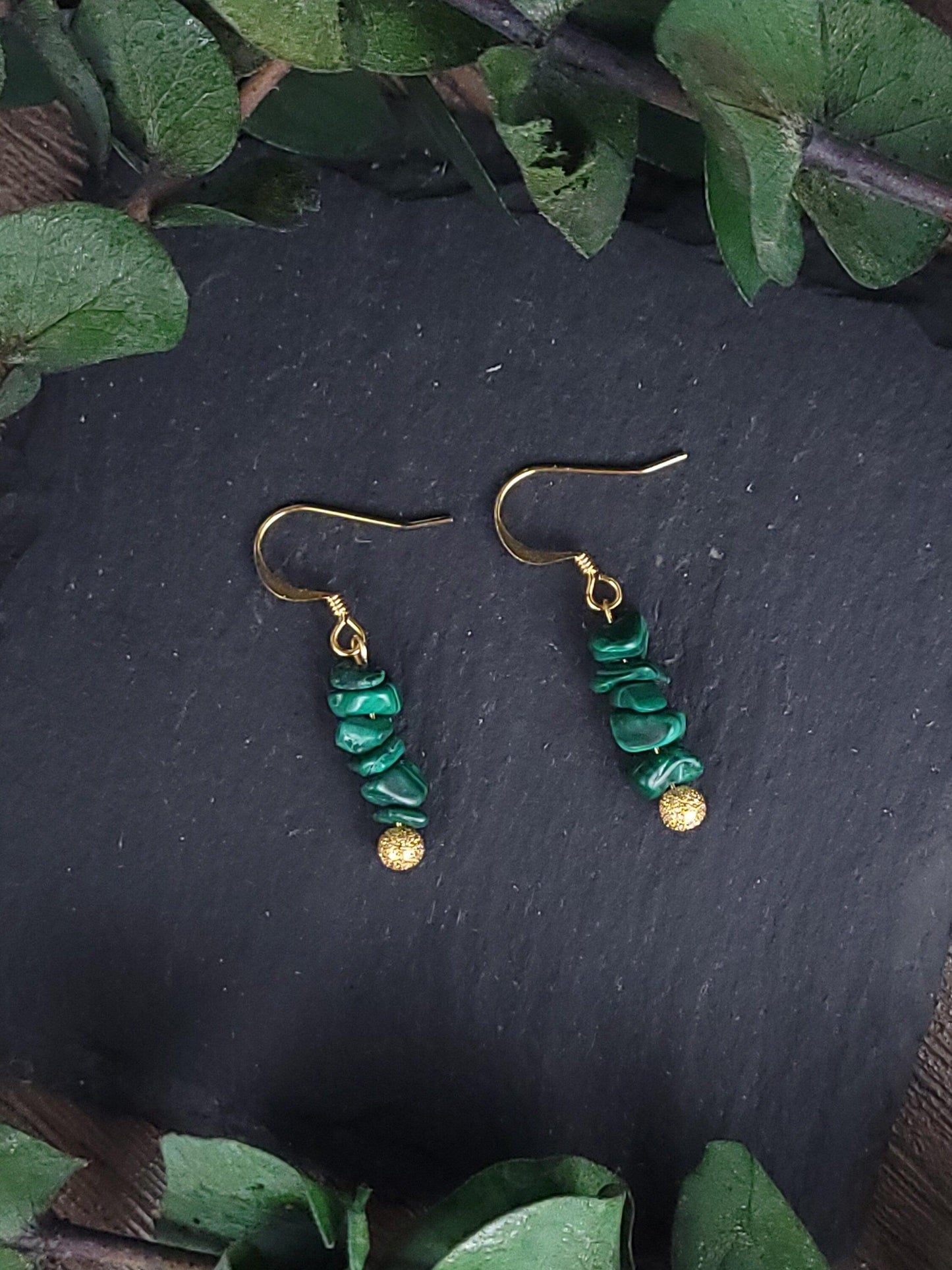 Malachite Earrings - Gold - True West Outdoors