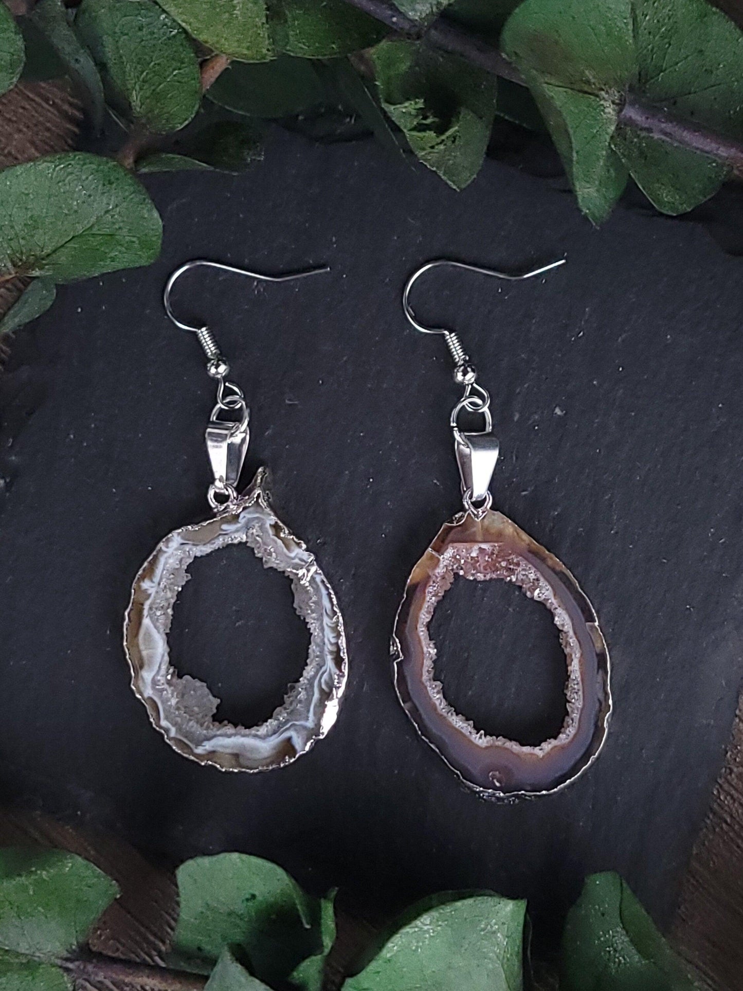 Agate Slice Earrings - Druzy Earrings - Gemstone Earrings - True West Outdoors